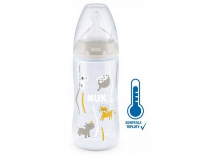 NUK Kojenecká láhev FC+Temperature Control 300 ml šedá