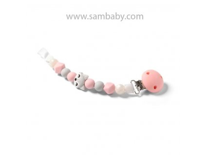 BABYONO Klip silikónový Natural nursing pink fox