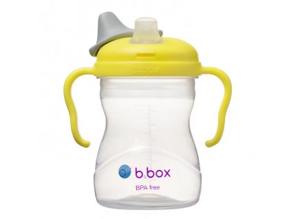 b.box Hrneček s pítkem 4m+ - žlutý 240 ml