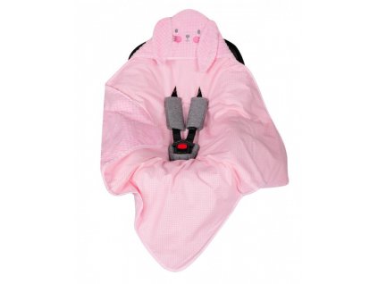 DuetBaby deka zavinovací do autosedačky žvířátka růžová