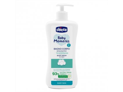 CHICCO Šampon na tělo s dávkovačem Baby Moments Tenderness 93% přírodních složek 500 ml