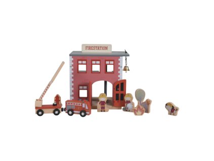 Little Dutch Vláčkodráha dřevěná - Hasičská stanice