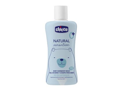 CHICCO Šampon na vlasy a tělo Natural Sensation s aloe a heřmánkem 200ml, 0m+