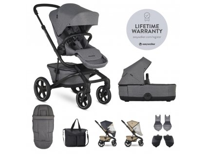 EASYWALKER SET XXL kočárek kombinovaný Jimmey Iris Grey s příslušenstvím