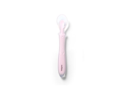 Babyono Lžička silikonová - pink 6m+