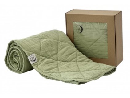 Poldaun Mušelínová přikrývka 100×135 zelená
