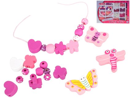 Korálky dřevěné navlékací