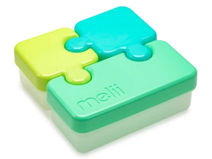 Screenshot 2025 06 29 at 18 30 31 Svačinový box Puzzle 850 ml zelený limetkový modrý Melii Svačinové boxy bento boxy www.mimmo.cz baví nás chytré a hezké věci