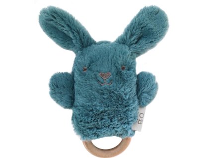 OB Designs Plyšové chrastítko králíček -Blue