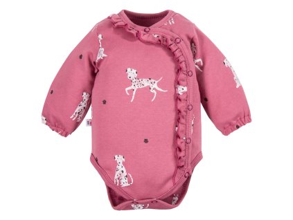 Eevi body Dogs&Spots ze 100% bavlny -tmavě růžové