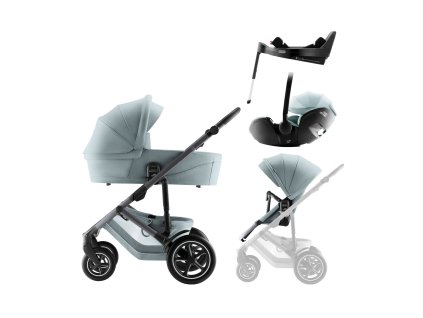 Britax Römer Set kočárek Smile 5Z + hluboká korba + autosedačka Baby-Safe PRO + Vario Base 5Z Style - Harbor Blue