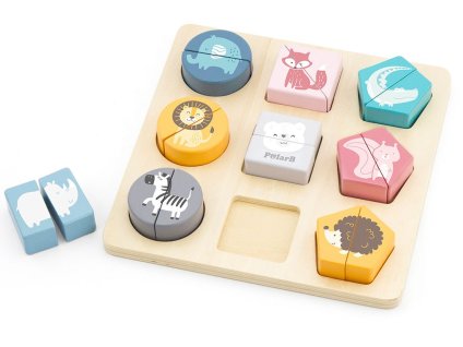 Viga Dřevěná Vkládací puzzle Zoo