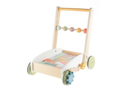 Zopa Dřevěný vozík s kostkami Wood
