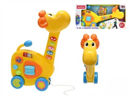 Winfun Žirafa/kytara 2v1 39 cm na baterie se světlem a zvukem