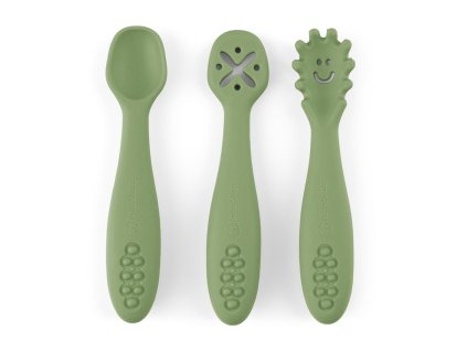 Petite Mars Set 3 ks silikonových tréninkových lžiček Take&Match Sweet Pea 6m+