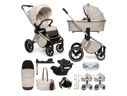 Muuvo Kočárek kombinovaný Quick Boho Brown set 4v1 + CYBEX Aton B2 i-Size + základna