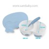 Babyono Miska 2v1 uzavíratelná, s lžičkou 200 + 150 ml 6 m + modrá