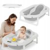 PRIMABOBO Wanienka skladana PREMIUM dla dziecka Termometr FOTELIK SZARA