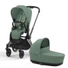Cybex Set kočárek 2v1 Priam Matt Black - Leaf Green