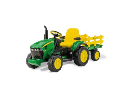 Elektrický traktor s vlečkou John Deere Ground Force 12V zelená 2