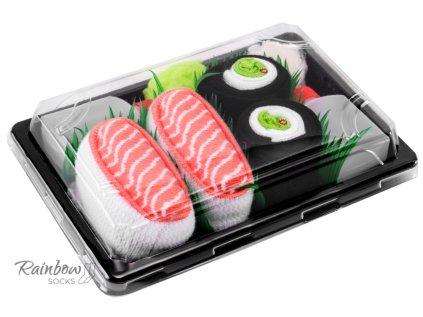 Stylové ponožky Sushi Box (Salmon, Cucumber)