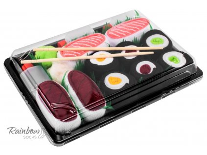 Stylové ponožky Sushi Box (Salmon, Tuna, 3x Maki)