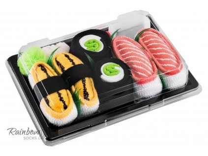 Dětské stylové ponožky Sushi Box (Tamago, Salmon, Cucumber)