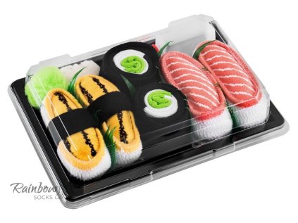 Dětské stylové ponožky Sushi Box (Tamago, Salmon, Cucumber)