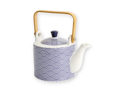 [15635] Nippon Blue Teapot 0.8lt Wave 15635 1 12