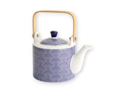 [15634] Nippon Blue Teapot 0.8lt Dot 15634 1 12