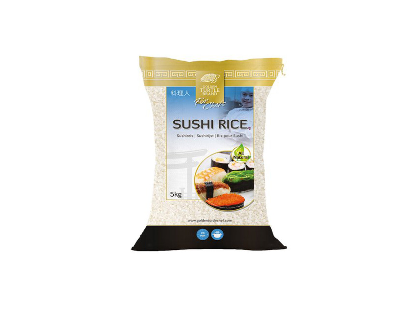 Golden Turtle Chef Rýže na Sushi 5kg - Chef's Selection