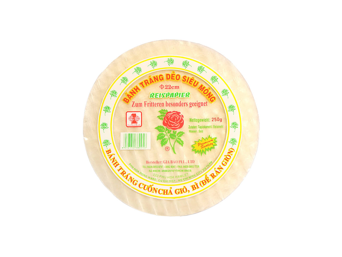 Gia Bao Vietnamský rýžový papír na smažené závitky 250g