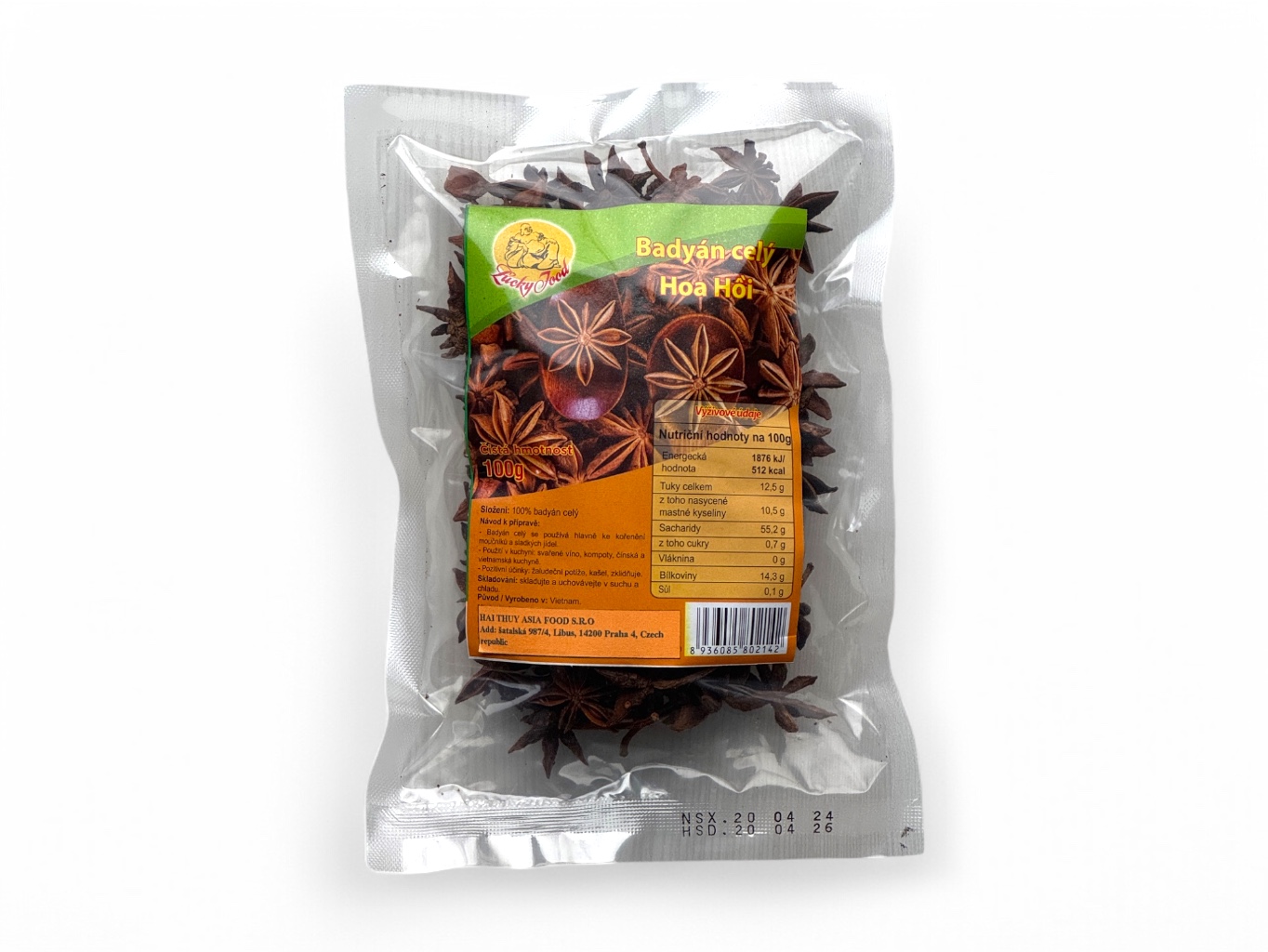 Levně Lucky Food Badyán celý (Star Anise) 100g