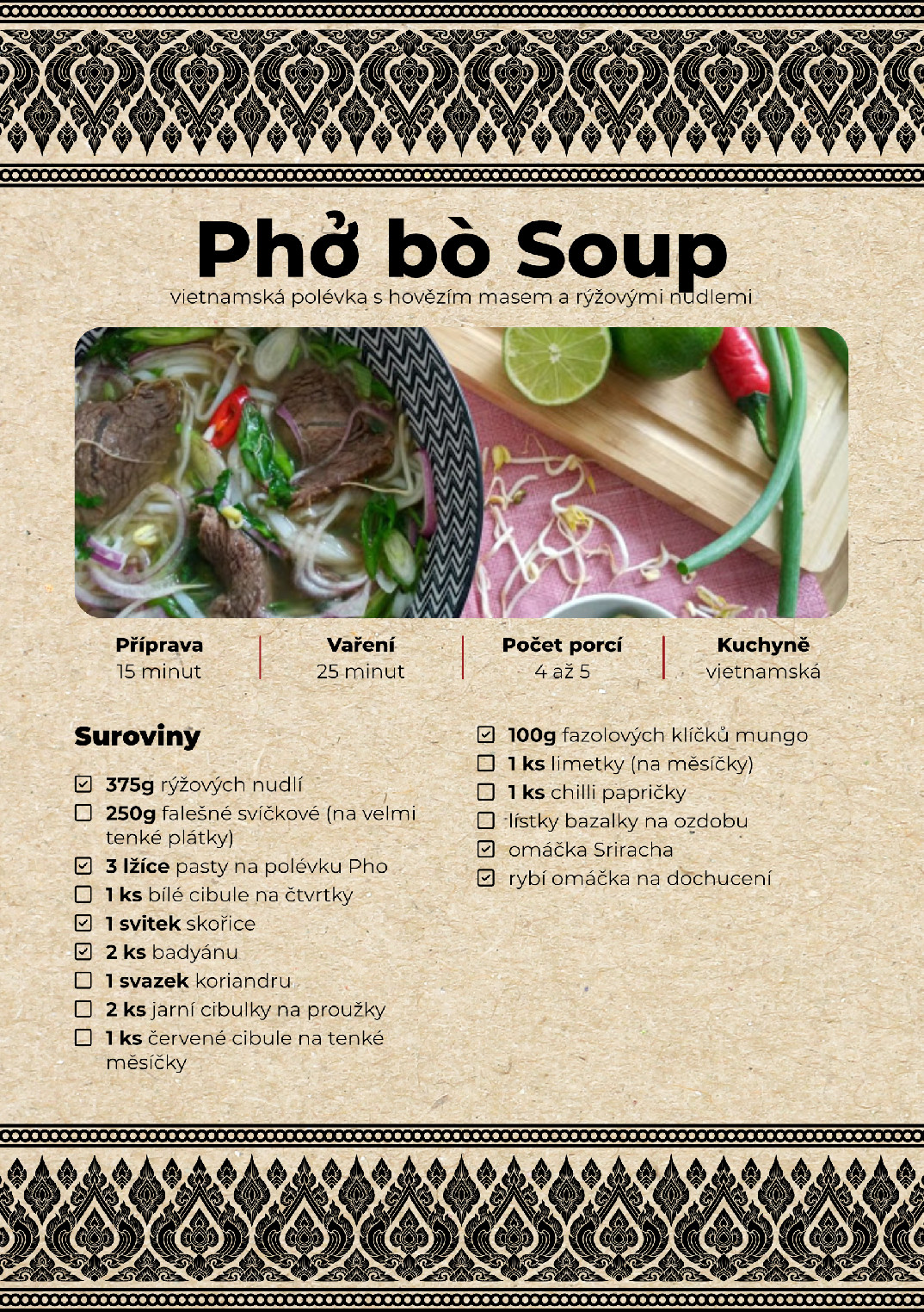 ROSELAN Recept na přípravu Pho Bo