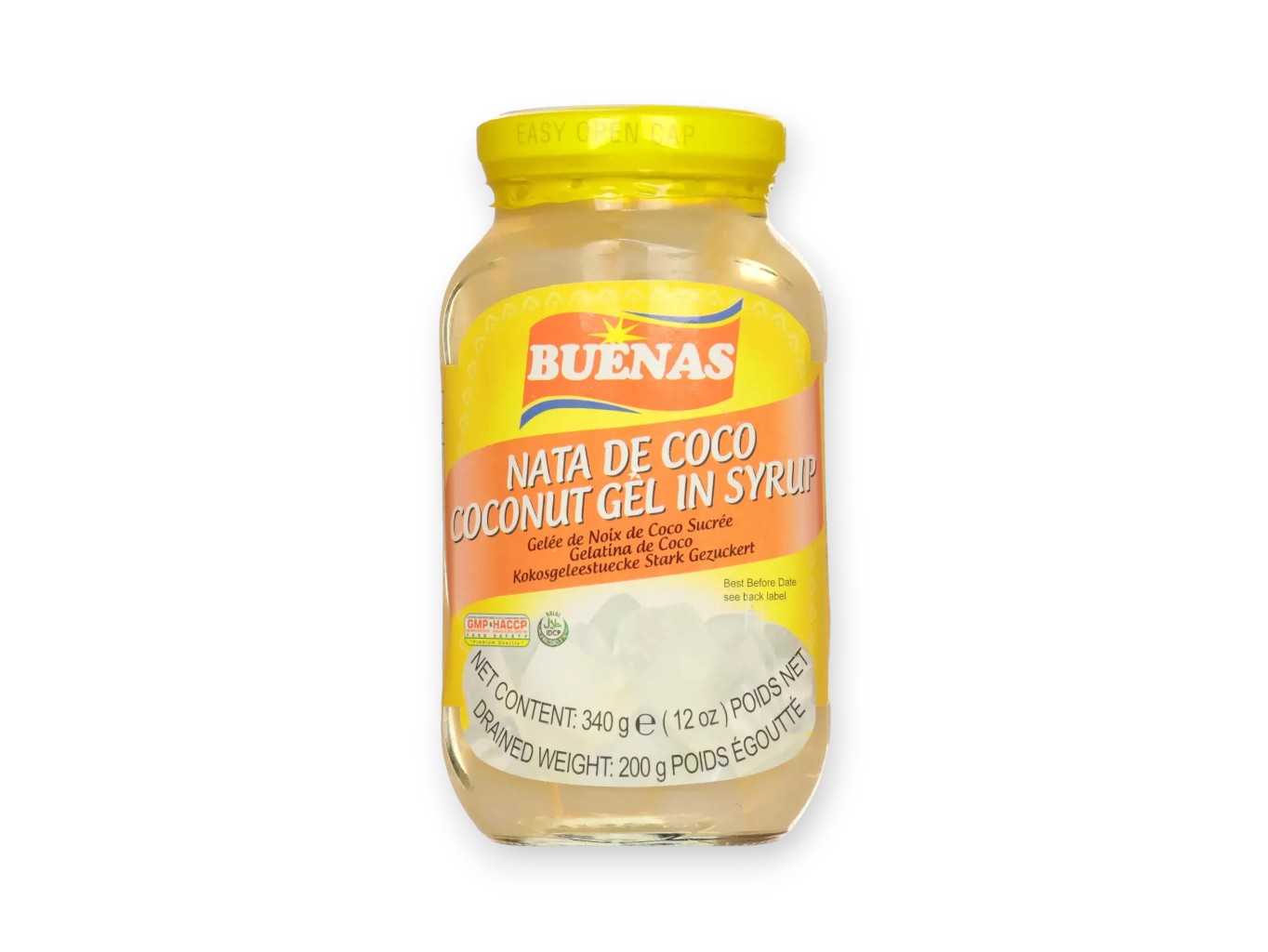 Buenas Kokosové želé Nata De Coco 340g - Bílé