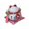 Porcelánová kočka Maneki Neko - bílá