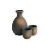 [16545] Sake Set 1 2 Set Bizenbuki 8x12.5cm + 4.5x4.5cm (300ml +50ml) 3pcs YW 8423 D 1 36