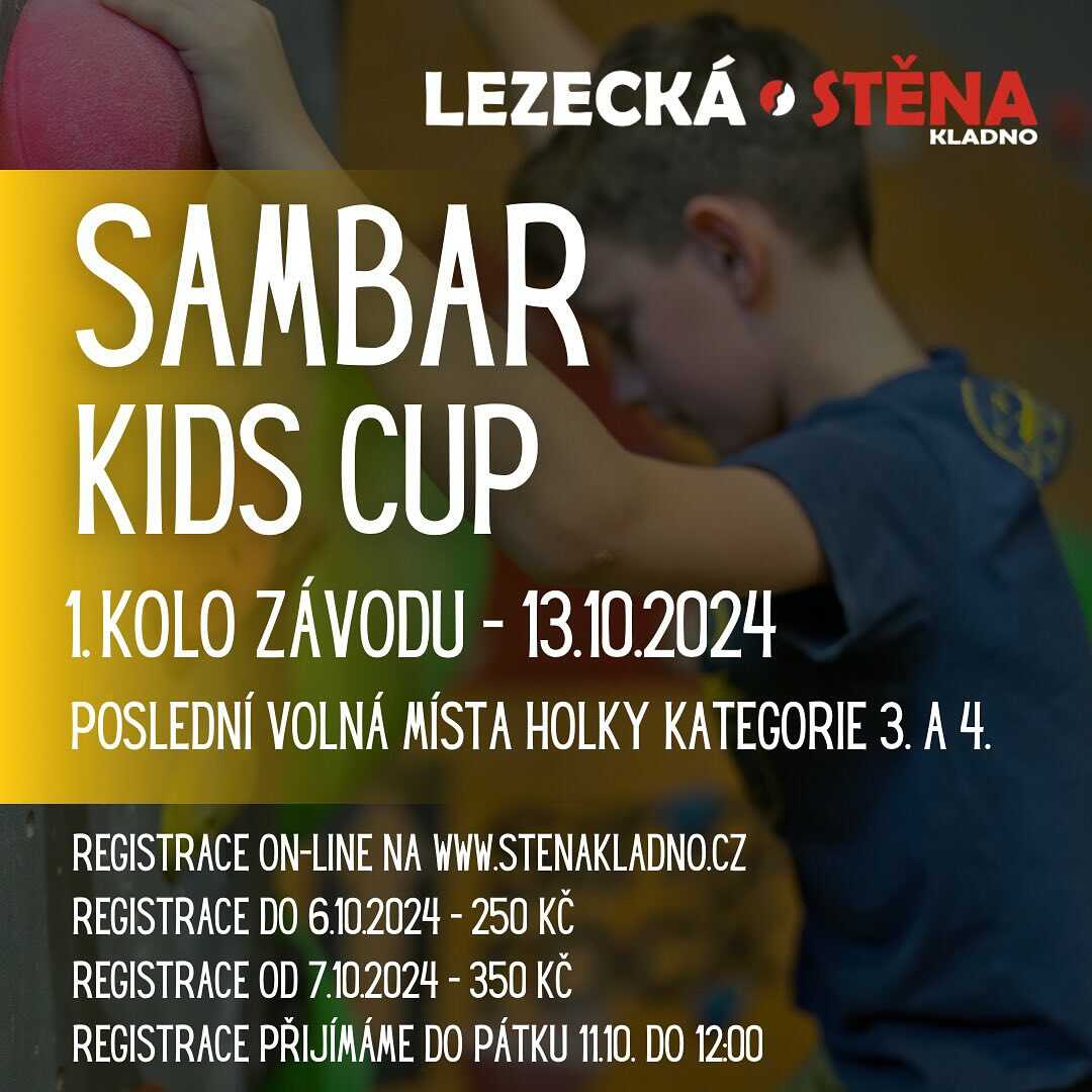 Zveme na Sambar Kids Cup – dětské lezecké závody v Kladně! Začínáme už 13.10.2024