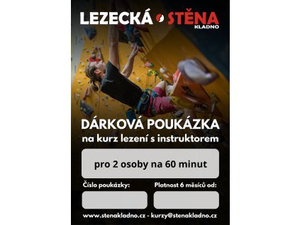 Kurz lezení s instruktorem dárková poukázka lezecká stěna kladno