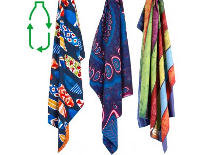 LIFEVENTURE Printed SoftFibre Trek Towel Recycled - Rychleschnoucí antibakteriální ručník s potiskem