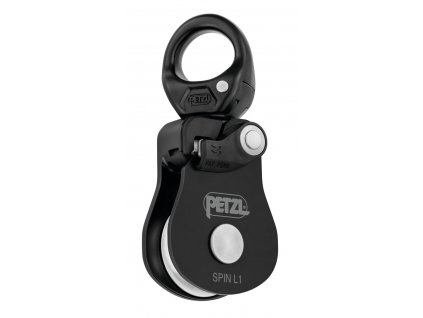 PETZL SPIN L1 kladka s otočným závěsem (swivelem) ČERNÁ