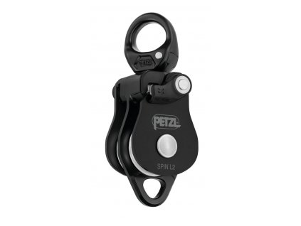 PETZL SPIN L2 dvojitá kladka s otočným závěsem (swivelem) ČERNÁ