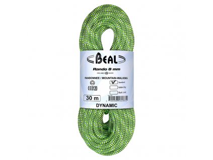 BEAL Rando 8 mm GREEN 30 m - Dvojité dynamické lano