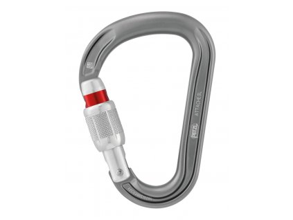 PETZL ATTACHE SCREW LOCK HMS GRAY šroubovací karabina šedá