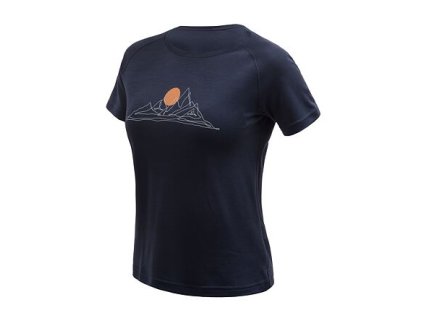 SENSOR MERINO BLEND MOON - dámské triko kr.rukáv (Velikost L, Barva modrá)