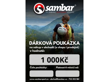 SAMBAR Dárková poukázka na nákup outdoorového a lezeckého vybavení
