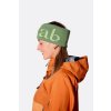 rab knitted logo headband darkfiggreen figgreen čelenkarab knitted logo headband darkfiggreen figgreen qab 40 dff model side