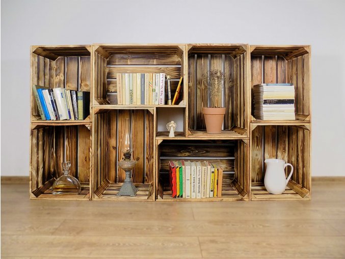 Dřevěná bedýnka knihovna 180X100X30CM