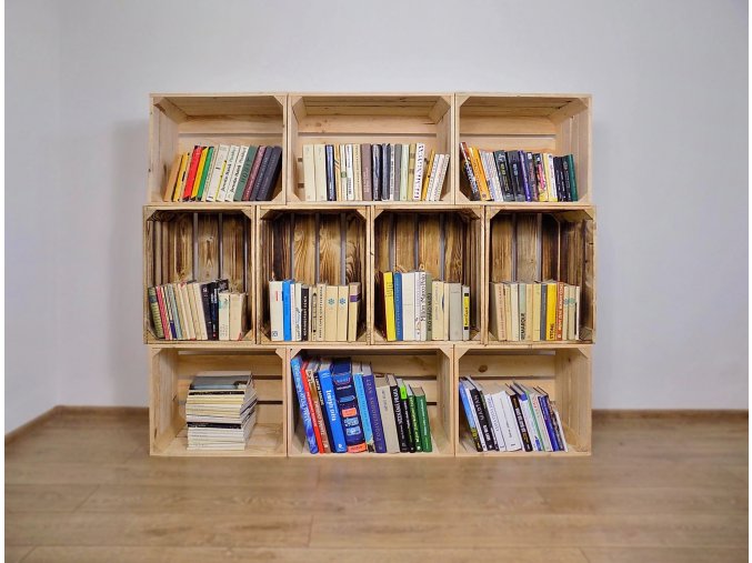 Dřevěná bedýnka knihovna 160x130x30 cm