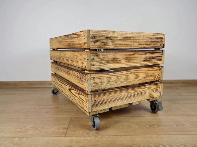 Dřevěná bedýnka přepravka 60x40x30 cm OPÁLENÁ 2 mini